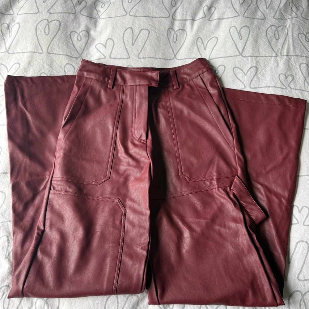 Forever 21 Burgundy Faux Leather Pants